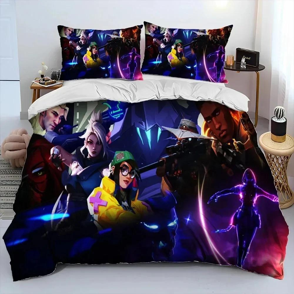 3D Pattern Print Pattern VALORANT Game Bed Linen Collection Bed Cover Bed Collection Quilt Cover Pillowcase Comforter king Queen Dimension Size Boys
