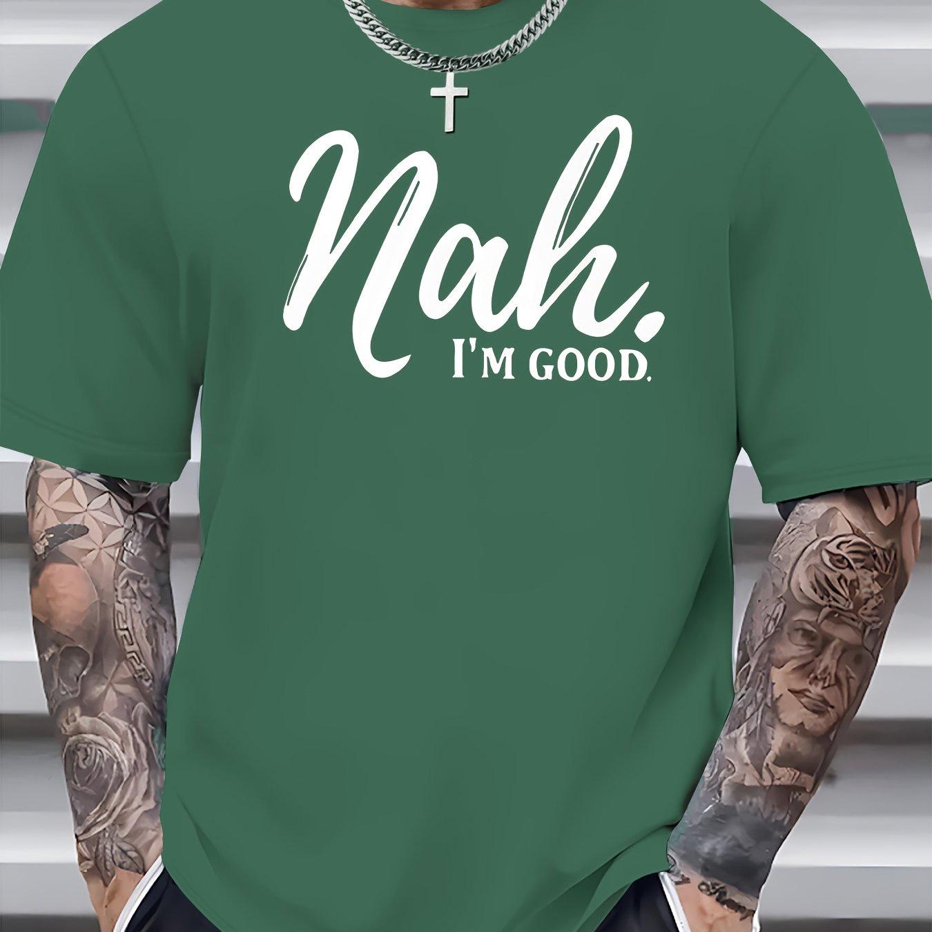 

Летняя мужская футболка свободного покроя с круглым вырезом и коротким рукавом, мужская летняя повседневная футболка свободного размера с принтом Nah I m Good 3D и круглым вырезом с коротким рукавом 6XL
