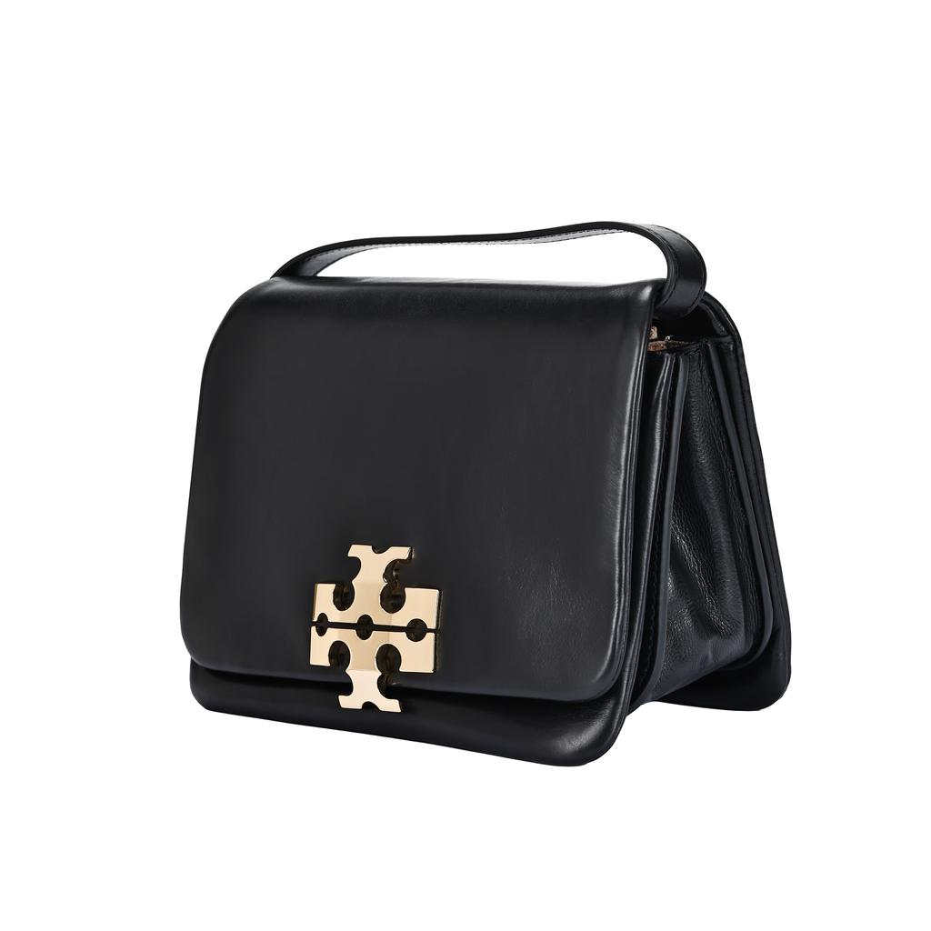 Tory Burch Charlie Iconic Logo Leather Shoulder Bag Women Shoulder Bag Black 178048-002