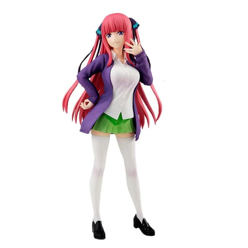 Heet Anime The Quintessential Quintuplets Figuur Schooluniform Geplooide Rok Staand Nakano Miku Model Statisch Actie Speelgoed 18cm No box