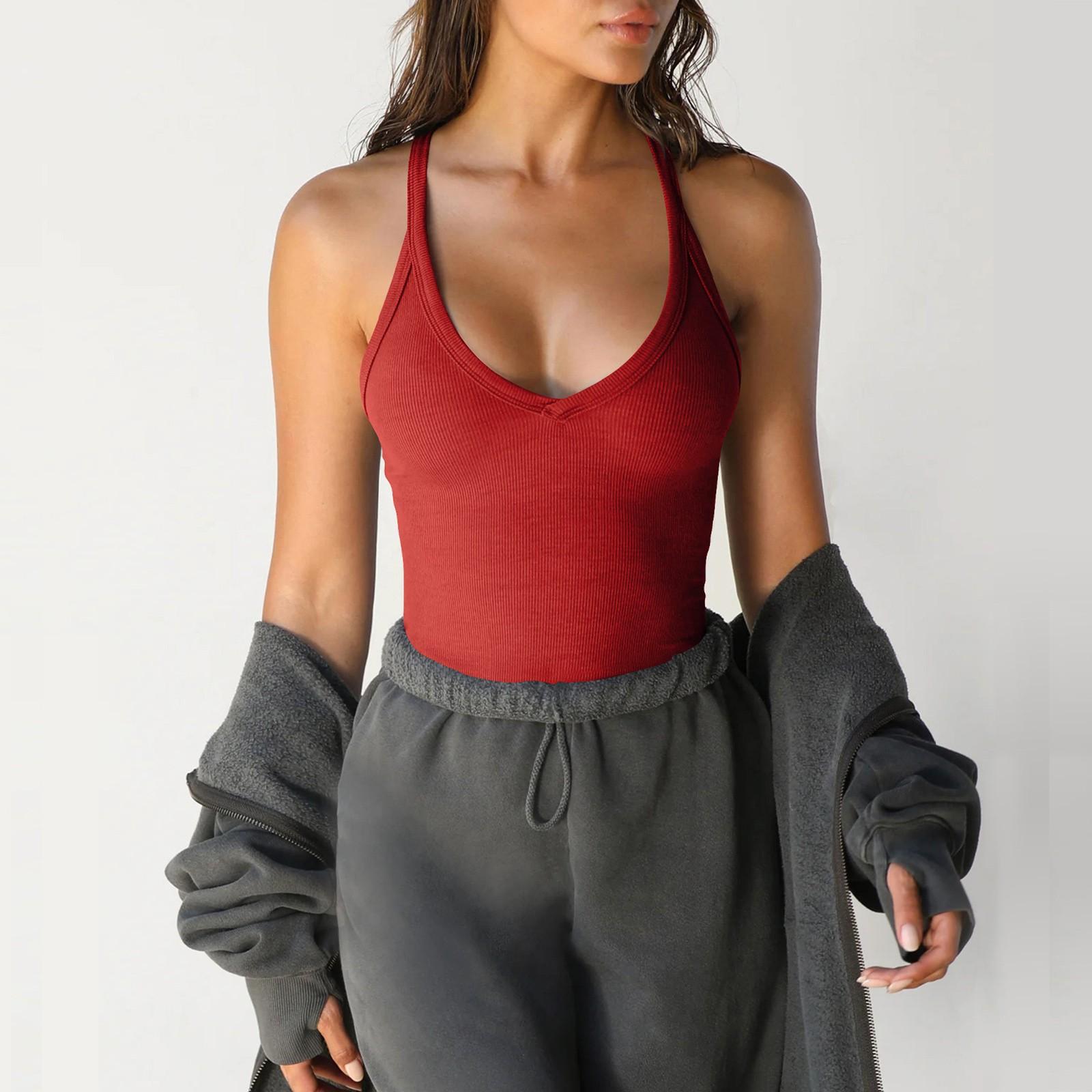 

Женский сексуальный обтягивающий топ без бретелек L красный