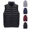 Men's Casual Solid Color Zipper Vest Stand Collar Sleeveless Warm Vest Jacket