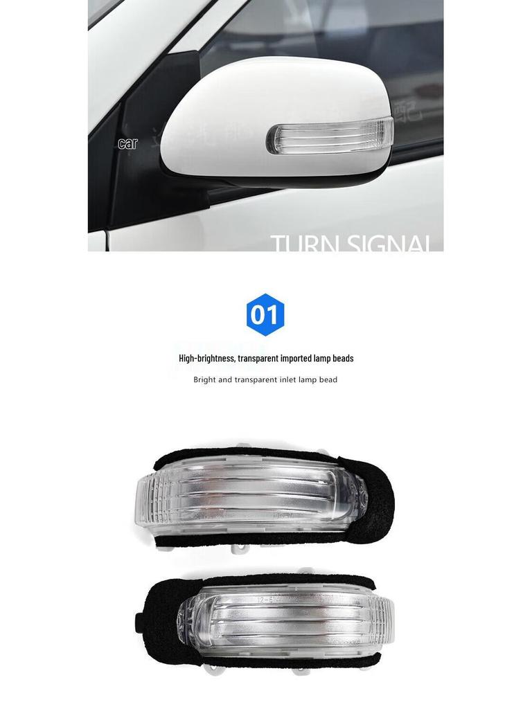 Compatible with Toyota Reiz, Corolla, RAV4 Rearview Mirror Turn Signal Light Cover.