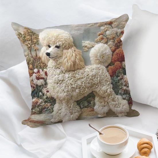 3D Animal Cushion Cover Imitation Embroidery Pillowcase Dog Alpaca Zippered Throw Pillow Cover for Home Farmhouse Couch Sofa Bed