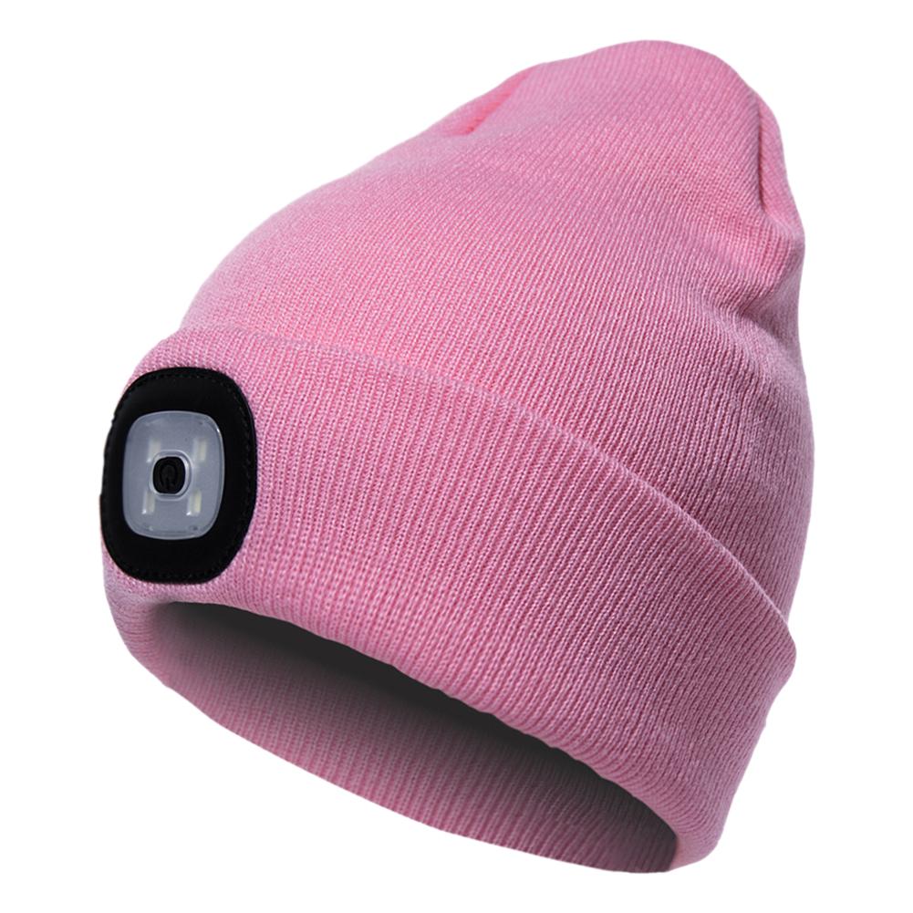 Puntos Sport Unisex Open Air Cycling Hiking LED Light Knitted Hat Winter Elastic Beanie Cap