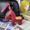 1 Piece Charm Leather Animal Keyfob Cute  Women Men'S Cartoon Horse Keychain Car Keyring Bag Pendant Creative Small Gift