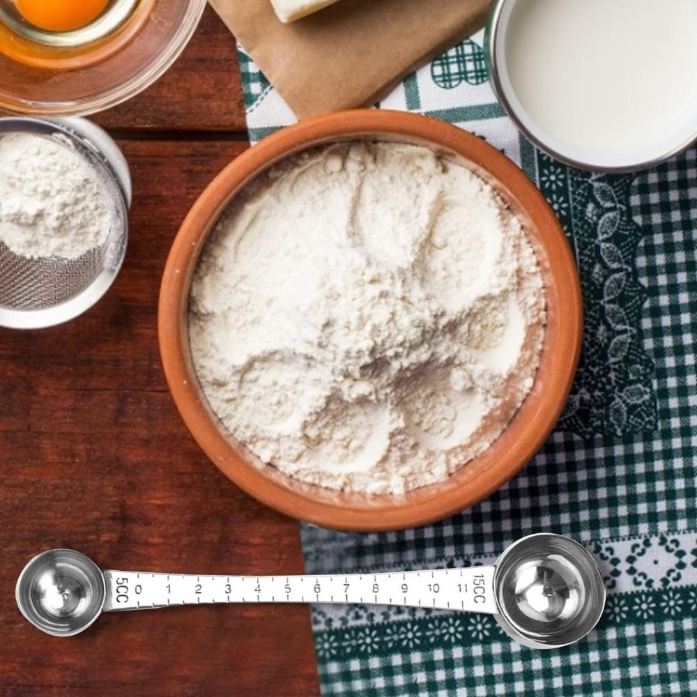 5 CC With Scale Measuring Long Handle Double Head Spoon Kitchen Tools Coffee Scoop Measuring Spoon