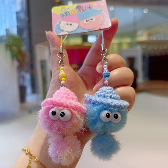 2 szt. Pluszowy brelok Briquettes z kapeluszem, urocza zawieszka do plecaka szkolnego na klucze, torbę, mini pluszowa zabawka, prezenty