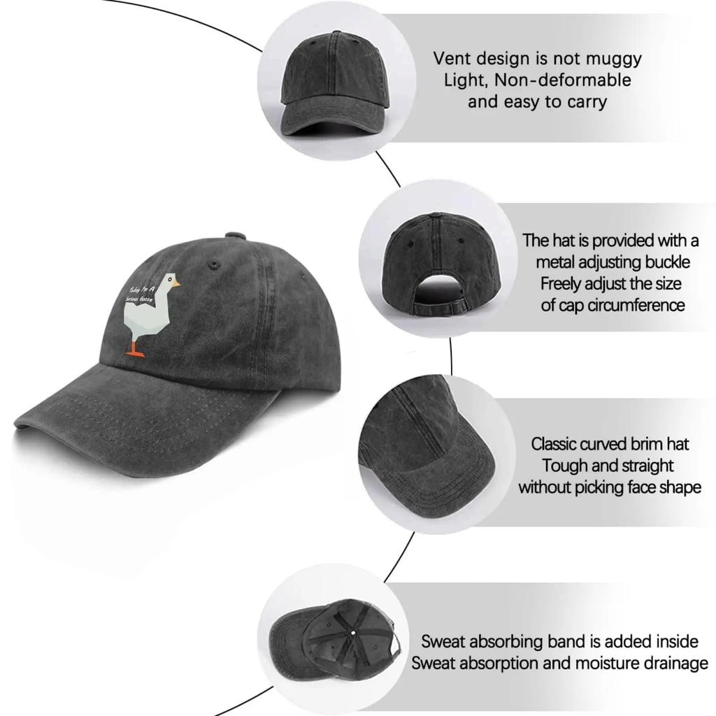 To I'm A Serious Goose Caps Hunting Hat Pigment Black Black Hats for Men Gifts for Him Baseball Caps