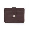 Reverse Faux Leather Card Wallet (Brown) Slim Transportation Card Wallet