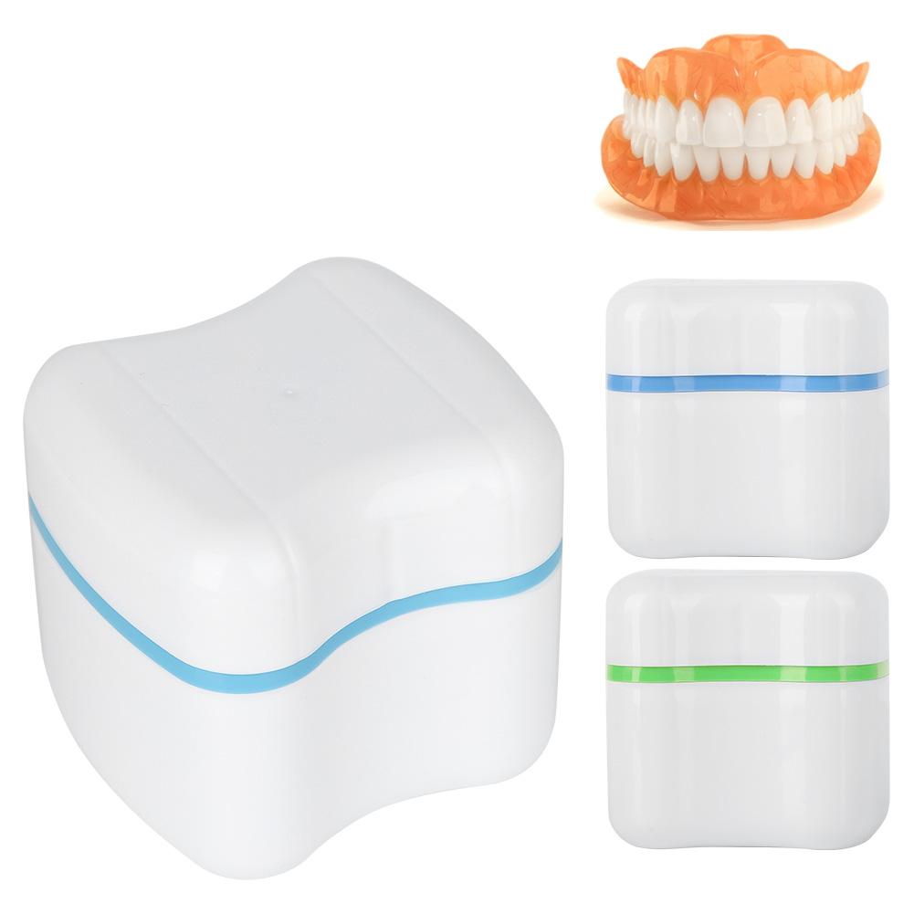 3 Colors Denture False Teeth Storage Box Case With Filter Screen Dental Appliance