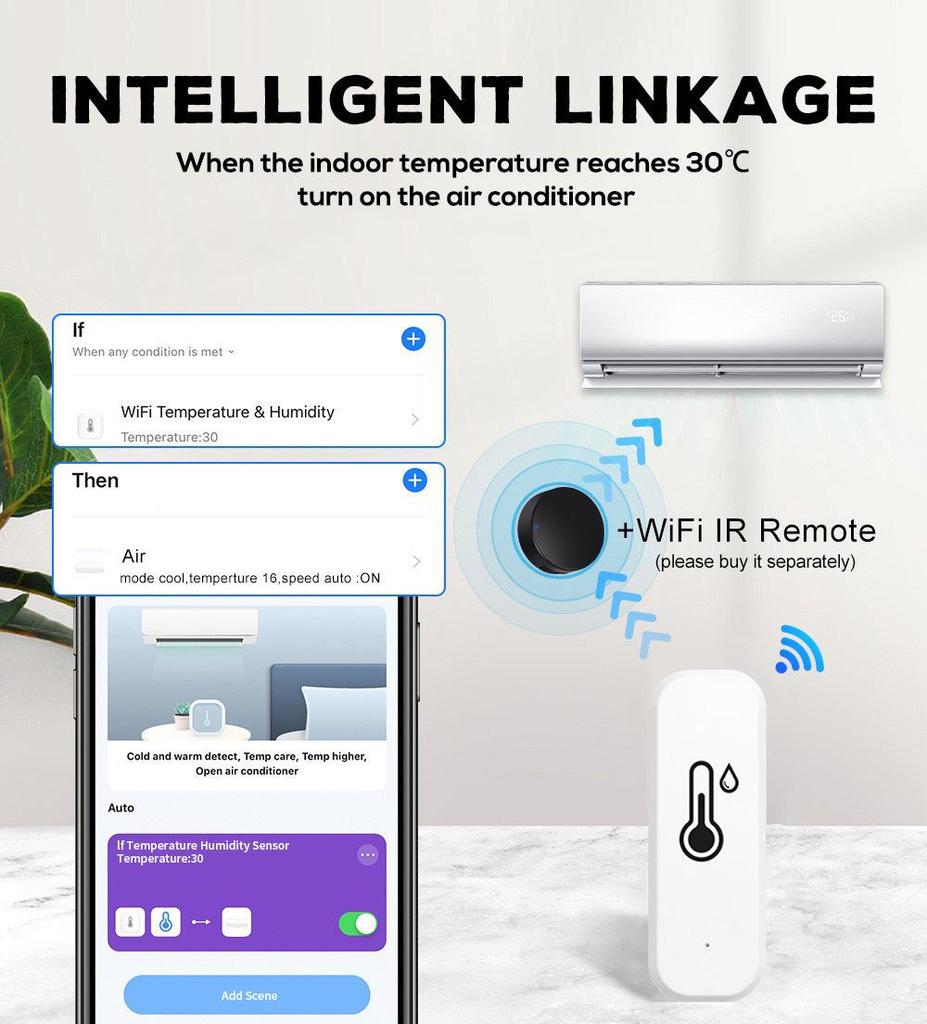 Wireless Indoor Temperature and Humidity Sensor with Tuya Integration