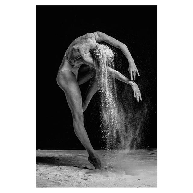 Black and White Ballet Dancer Canvas Painting Elegant Ballerina Pose Print Poster Wall Art Picture Dance Room Home Decor Cuadros