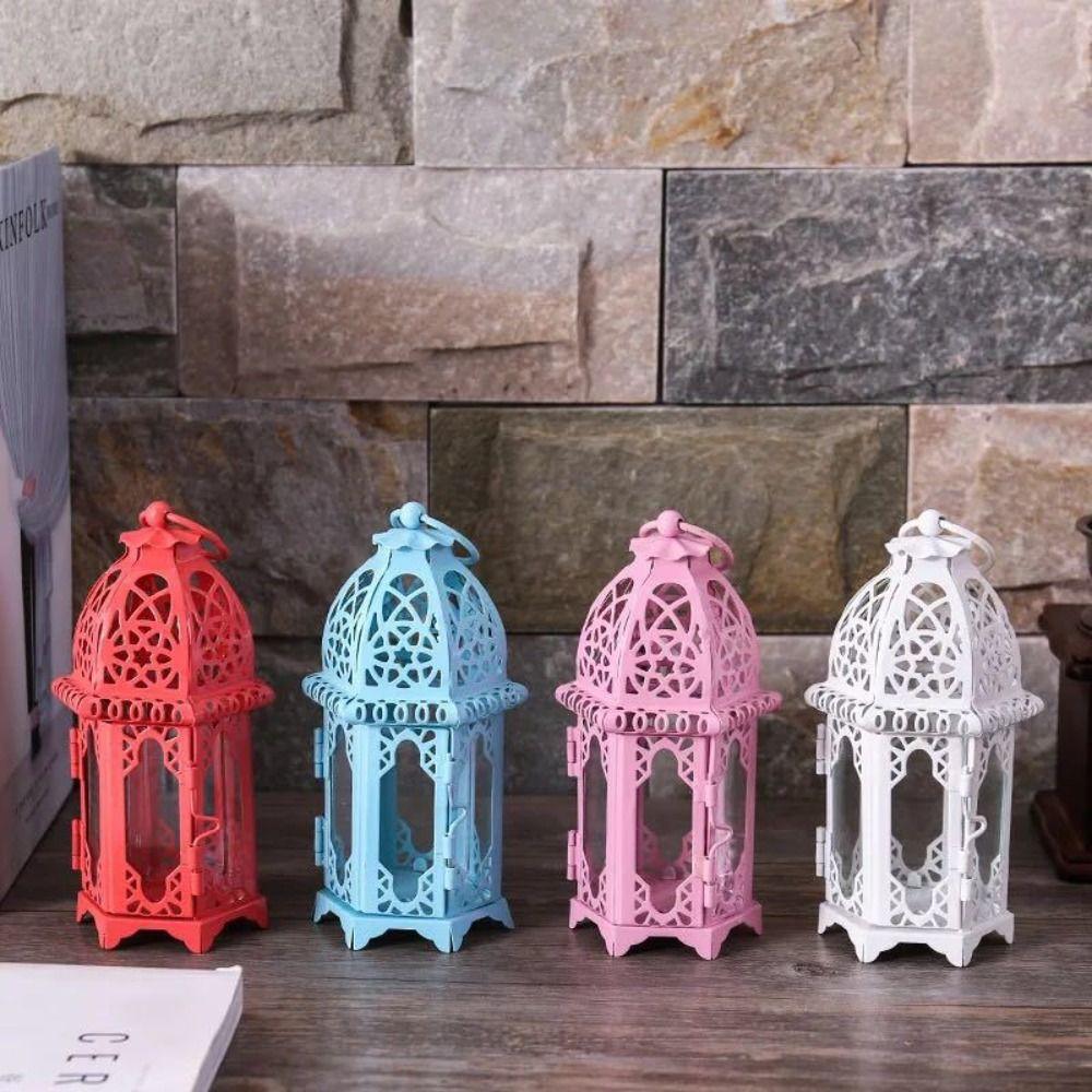 Transparent Glass Candle Holder Home Decoration Wind Lantern Decor  Coffee Shop
