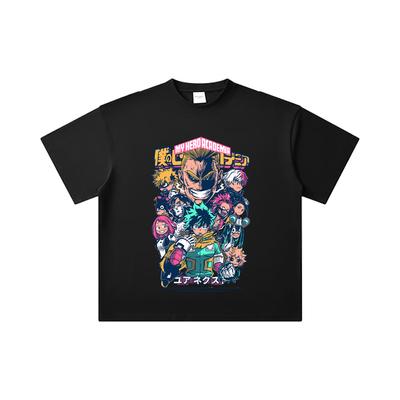 260 GSM Dubbel Garen 32 Count 100% Katoen My Hero Academia V6 Print Unisex Zwaar Katoenen T-shirt
