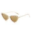 Luxury Rhinestone Cat Eye Sunglasses for Women Vintage Rimless Triangle Sun Glasses Men Outdoor Retro Eyewear  UV400