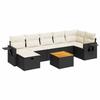VidaXL Salon de jardin 8 pcs avec coussins noir résine tressée, ensemble de canapés d'extérieur, ensemble de canapé d'angle 3325822