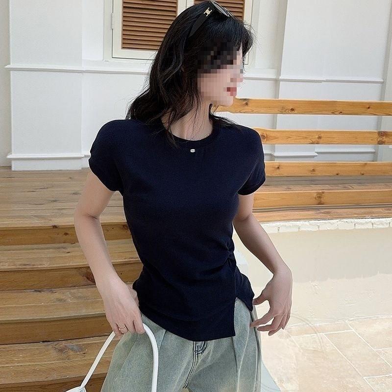 T Shirt Women Spring Autumn Oversize Loose Fit With Ruffles For Casual Wear