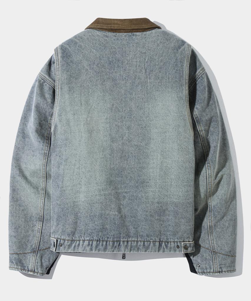Dimitri Black 2Way Og Fade Wash Detroit Quilted Denim Jacket_Dust Indigo