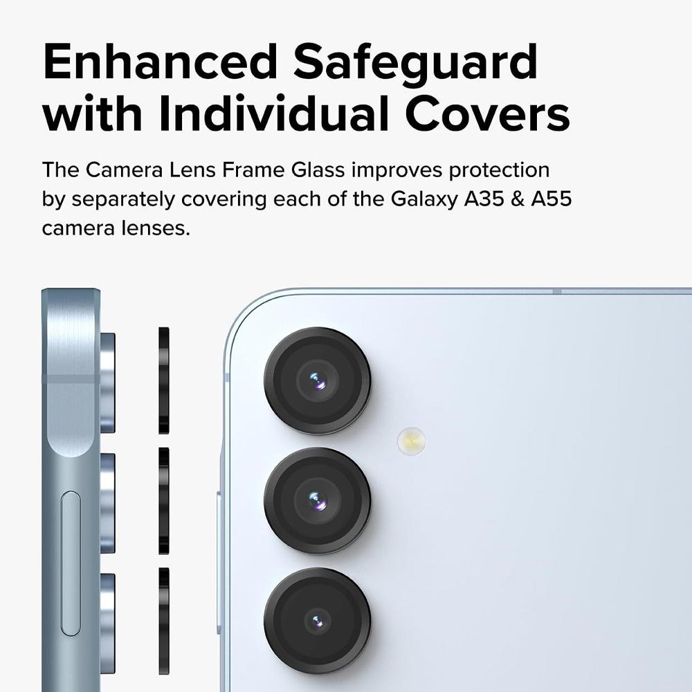 Samsang A55 Case Back  HD Camera Protector Cover For Samsung Galaxy A55 GalaxyA55 A 55 5G Rear Glass Metal Ring Lens Accessories