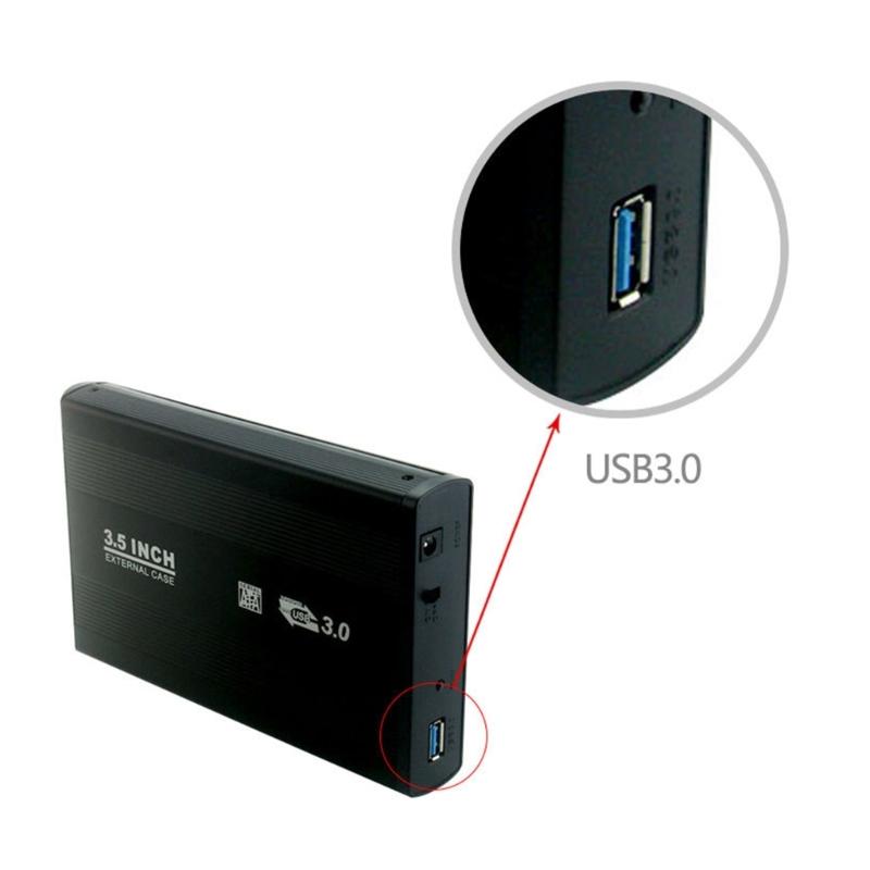Aluminum 3.5inch Hard Drive Enclosure Case Support USB3.0 for Easy Installation and Travel