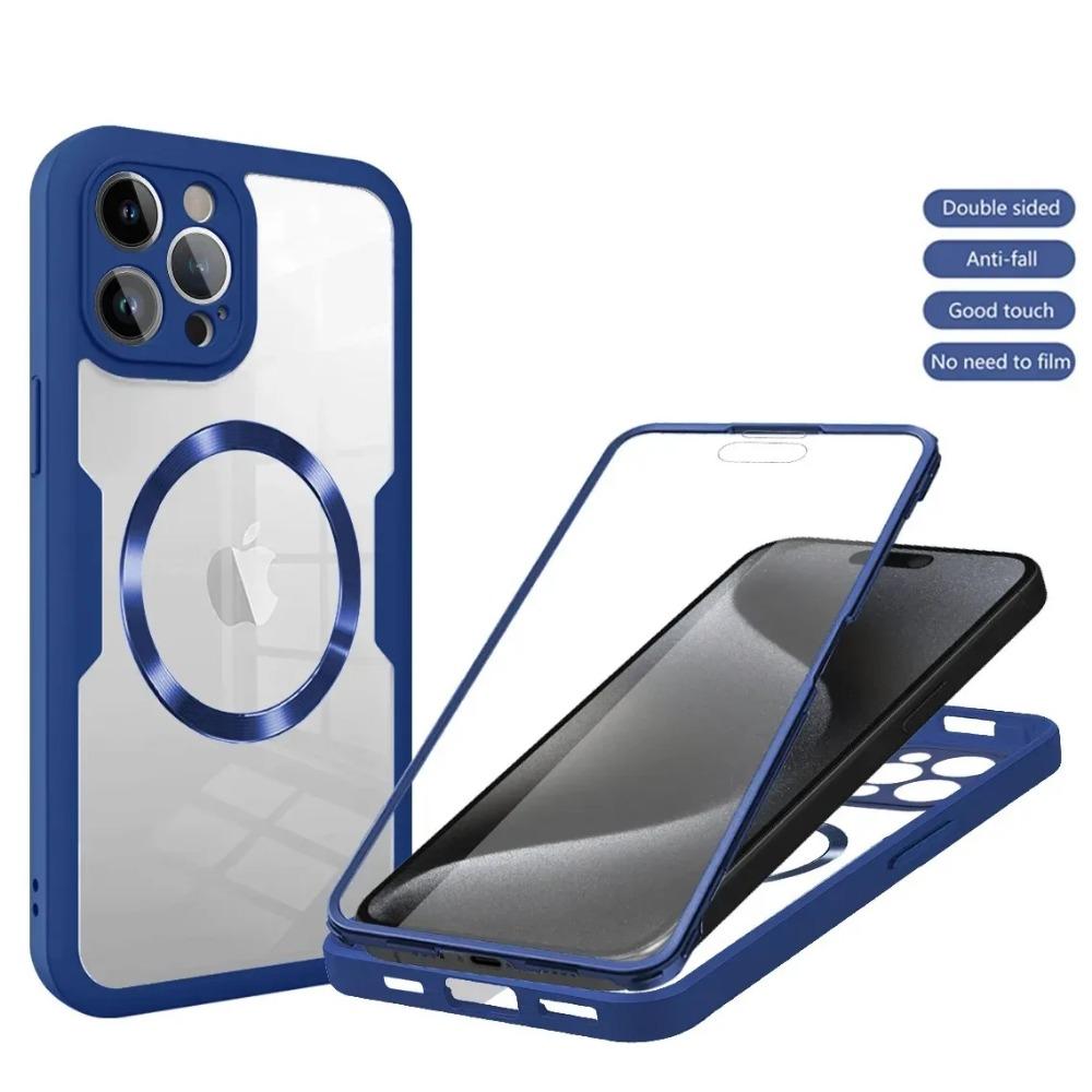 360-Grad-Displayschutzfolie für das iPhone 15 14 13 12 Pro Max 15Plus 14 Plus Magsafe Magnetische, klare, harte Rückabdeckung
