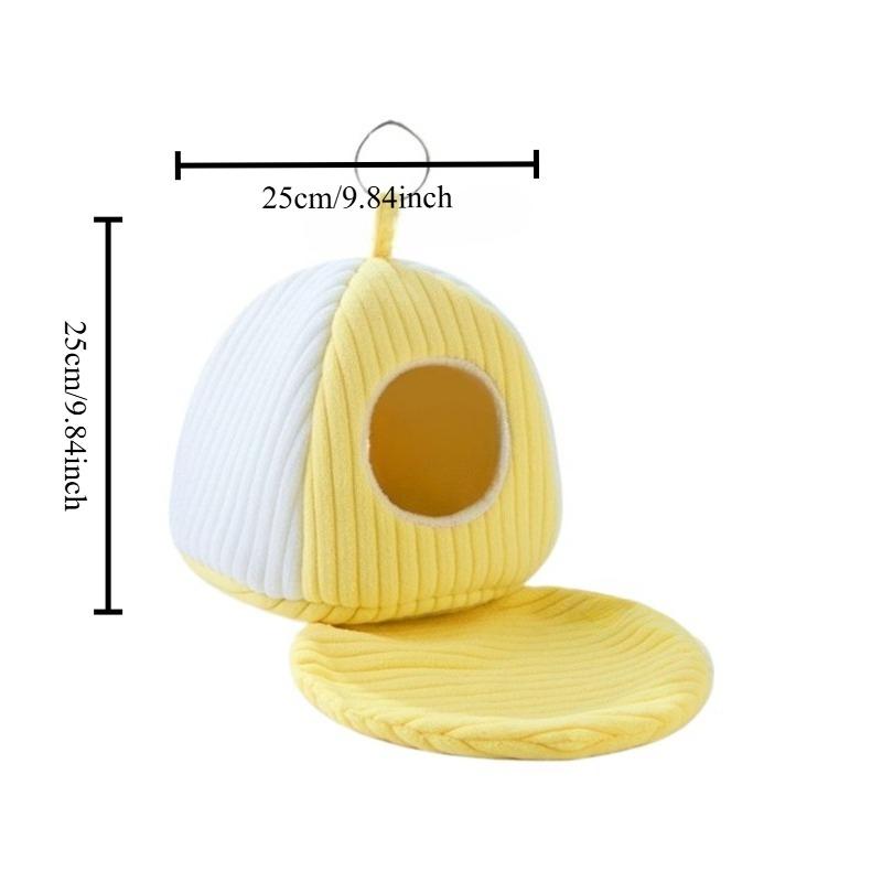 1Pcs Parrot Warm Nest Winter Bird House Thickened Fluffy Hanging Bed for Budgies Cockatiels Cold Weather Safety