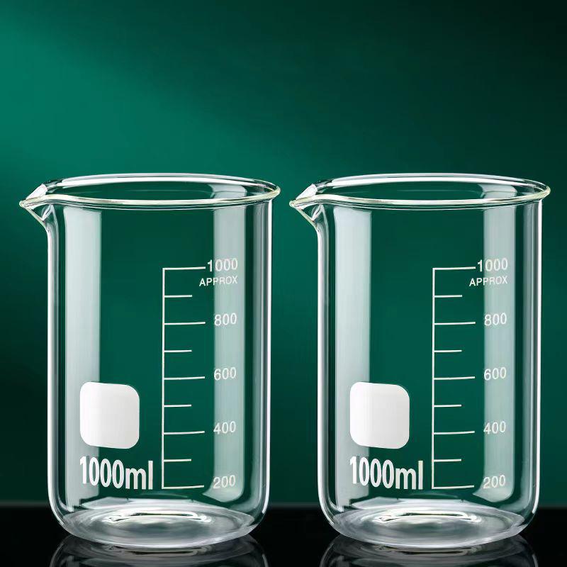 2pcs 50/100/150/250/500/1000ml High Borosilicate Glass Measuring Cups Scale Cup Laboratory Beaker Kitchen Baking Measuring Cup