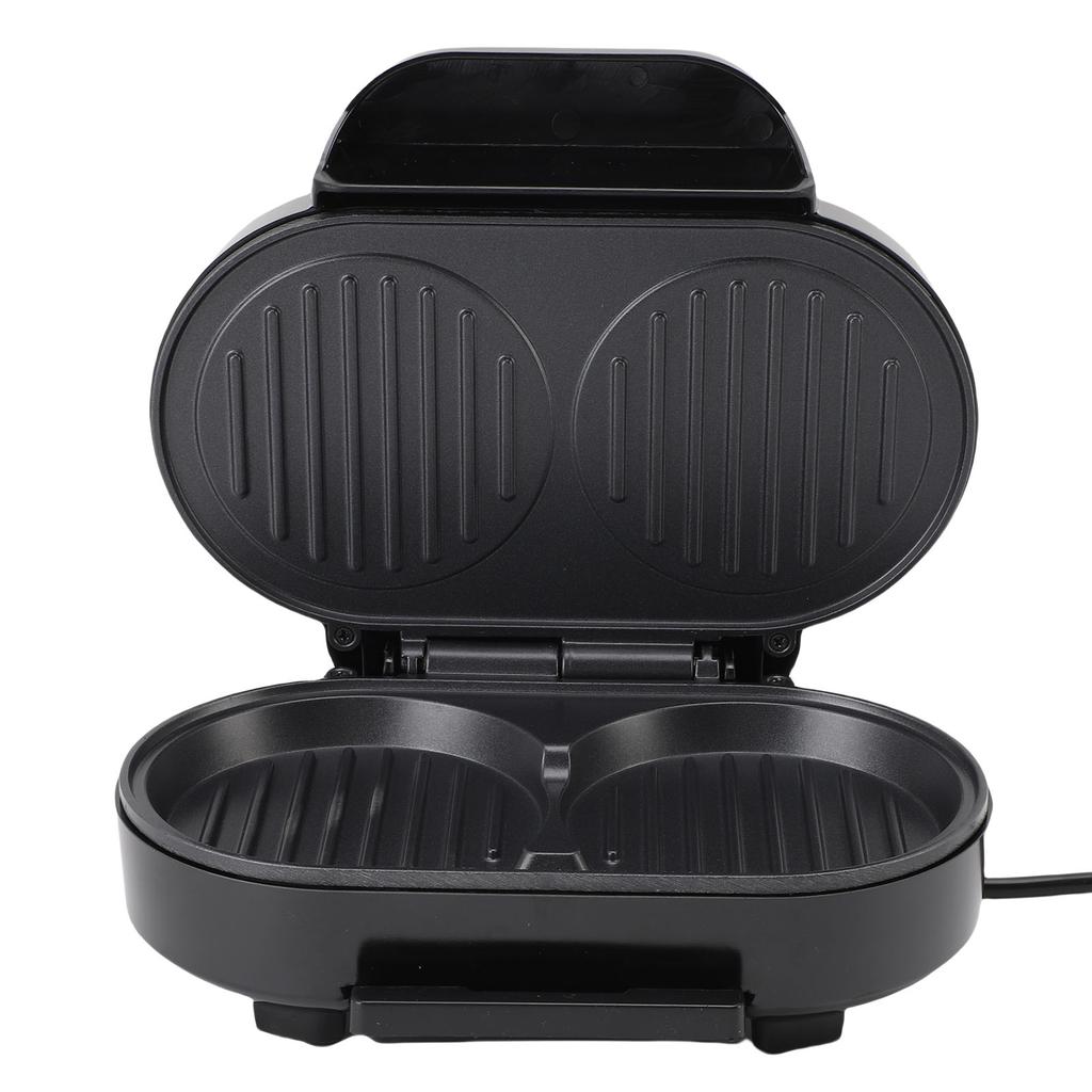 Dual Breakfast Sandwich Maker Fast Cooking Non Stick Egg Burger Machine for Home Use Silver Black