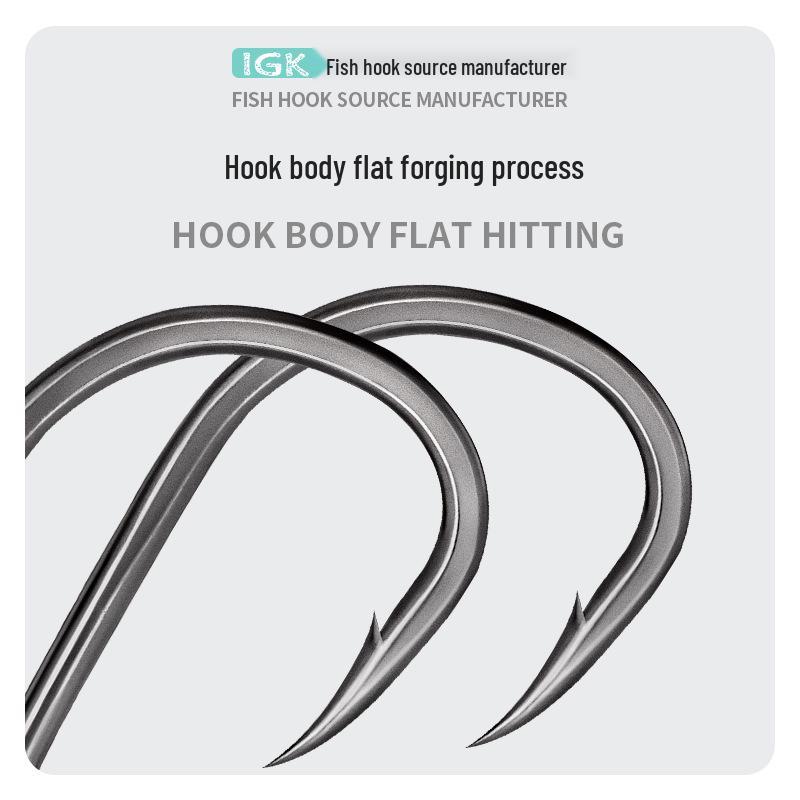 High Carbon Steel European Carp Fishing Hook with Tube, Flat Forged and Reinforced for Lure, Villain Giant Fish Hook.