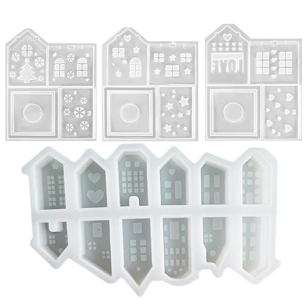House Silicone Casting Moulds Reusable Art House Candle Molds House Shaped Candlestick Silicone Mould Table Decorations