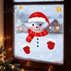Indoor Outdoor Holiday Signage Christmas Static Window Clings, Smiling Snowman Decals with Snowflake Party Supplies Patterns, Waterproof PVC