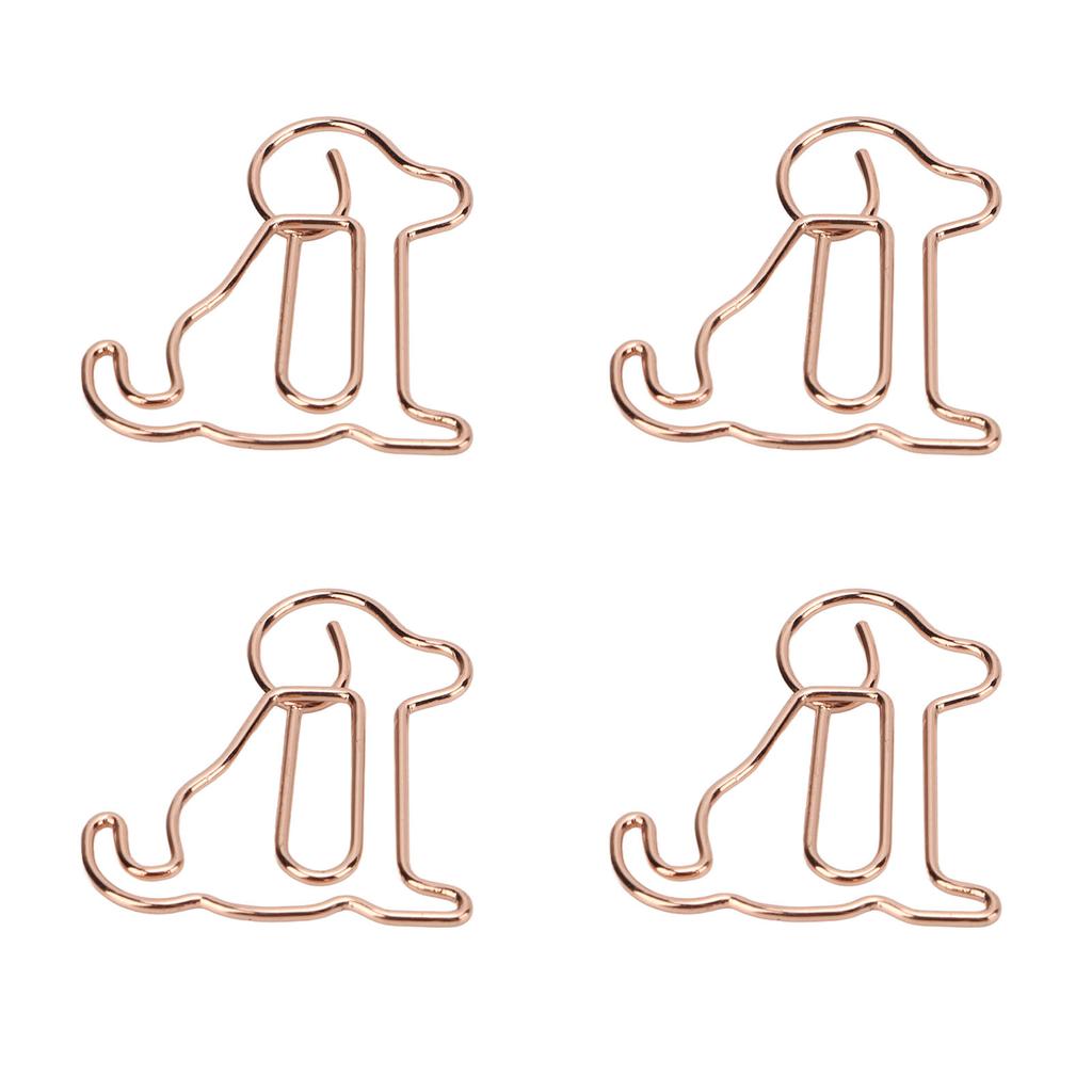 20pcs Shaped Paper Clips Animal Dog Shapes Gold Light Portable Fun Organizing Metal Clips for D
