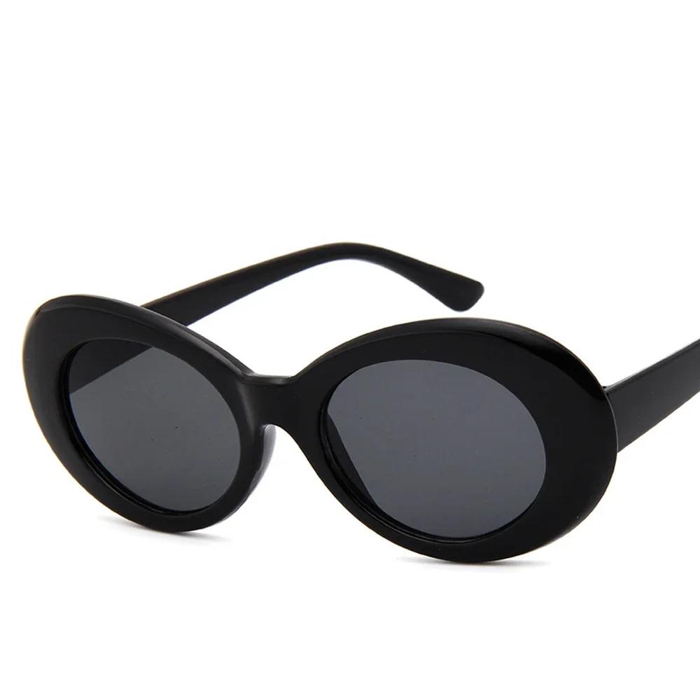 Goggle Glasses Oval Sunglasses Ladies Trendy Hot Vintage Retro Sunglasses Women'S White Black Eyewear Uv