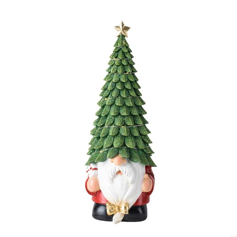 62KD Festival Christmas Santa Elf Ornament Resins Figure for Mantels Display