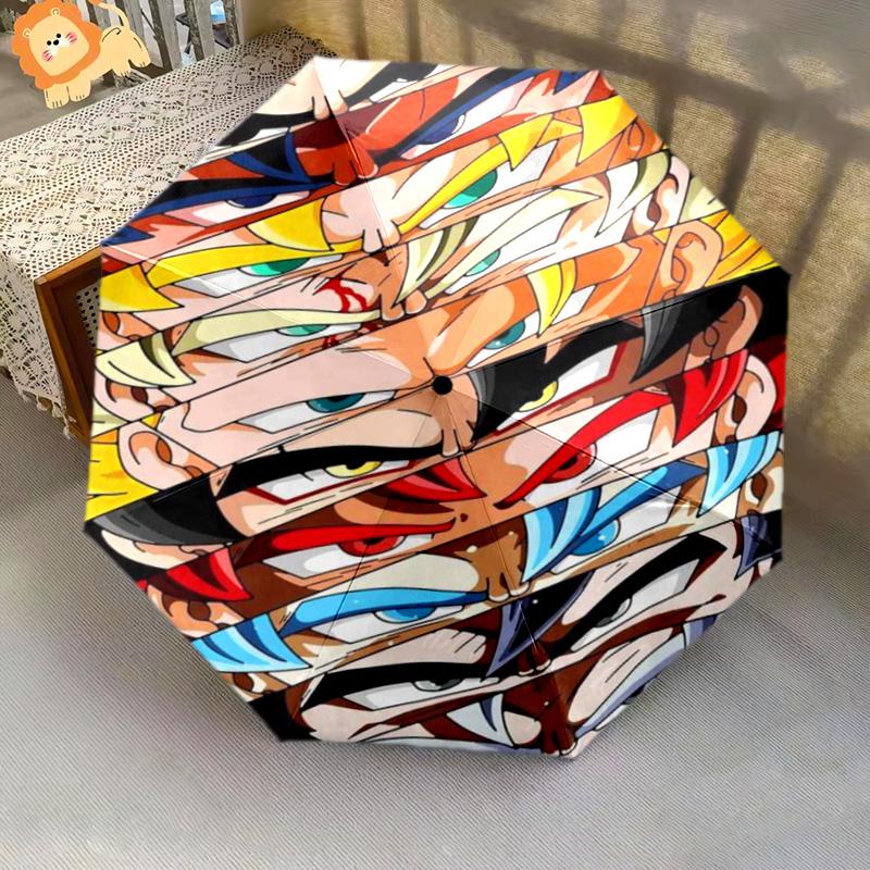 Goku Dragon Power Legacy Folding Umbrella Umbrella Suitable For All Seasons Three Folds Light Umbrella