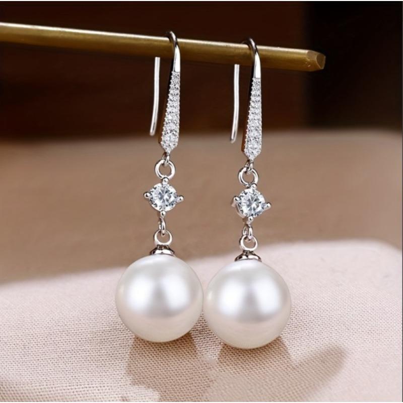 Exquisite Two Wear Zircon Ear Buckles, Fashionable Light Luxury Atmosphere Elegant Women'S Pearl Earrings