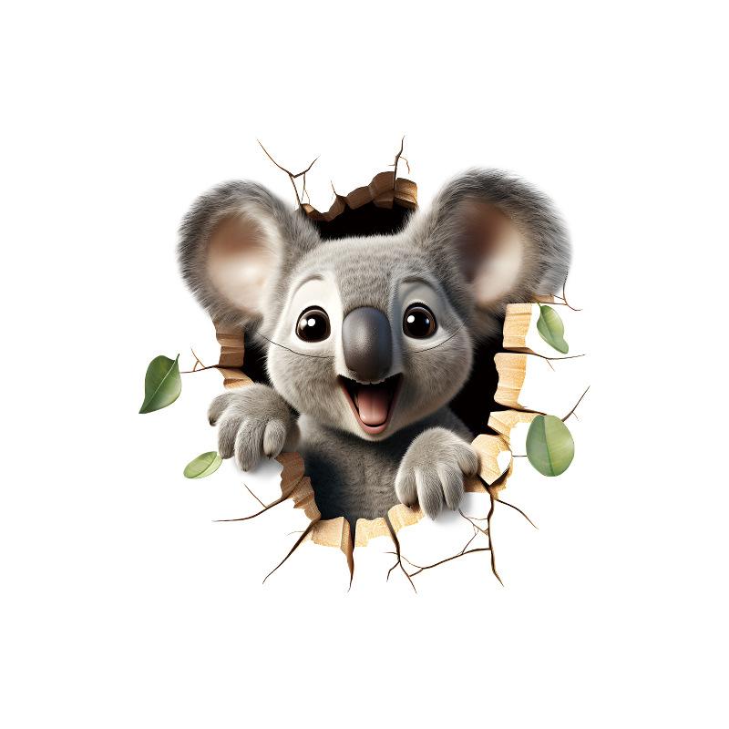 

Забавная коала Детская наклейка-декор для бачка унитаза в ванной Мультяшная съемная виниловая 30x30CM разноцветный