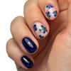 Europäischer Trend: Blau-Weiße Porzellan-Nagelsticker – Frisches Fünfblättriges Blumen-Design
