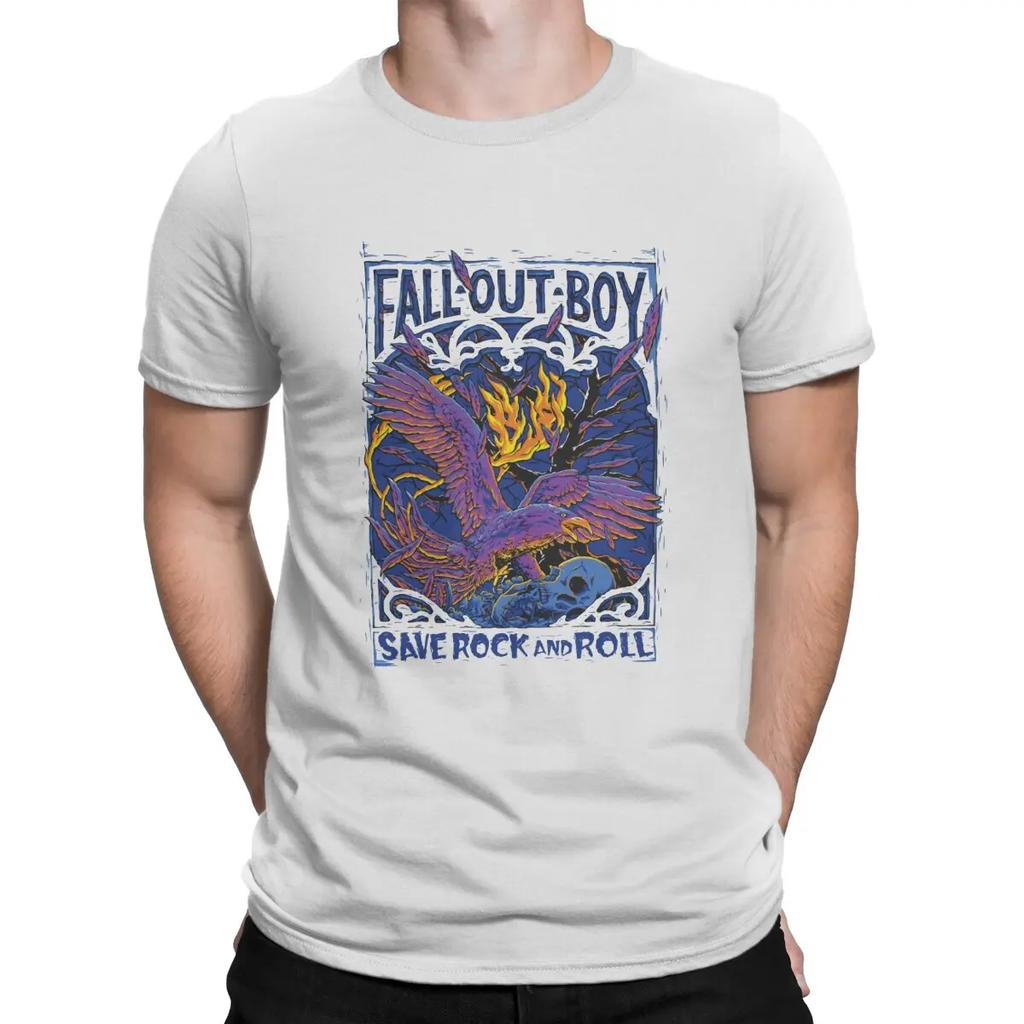 Rock And Roll Man's TShirt Fall Out Boys O Neck Tops 100% Cotton T Shirt Funny Top Quality Birthday Gifts Unisex
