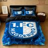 1. FC Magdeburg Muster Bettwäsche Steppbett Set Bettbezug Kissenbezug Zuhause Geburtstagsgeschenk(1 Bettbezug + 2 Kissenbezüge, ohne Füllung)