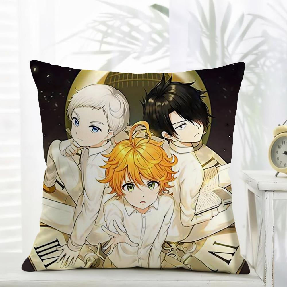 The Promised NNeverland Cushion Cover Daily Washable Linen Pillowcase Soft  for Sofa Bed Home Room Decor