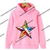 Pink Star Print Children's Hoodie for Boys and Girls - Long-Sleeved and Warm