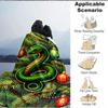 1pc Christmas Snake Ornament Blanket - Lightweight Flannel Fleece with Digital Printing, Soft Warm for Sofa, Travel, Camping, Office Yy251018323