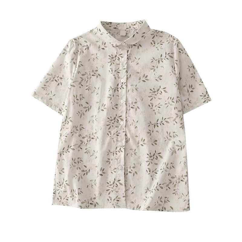 New Summer Style Yuanbao Collar Loose Printed Women's Lapel Shirt