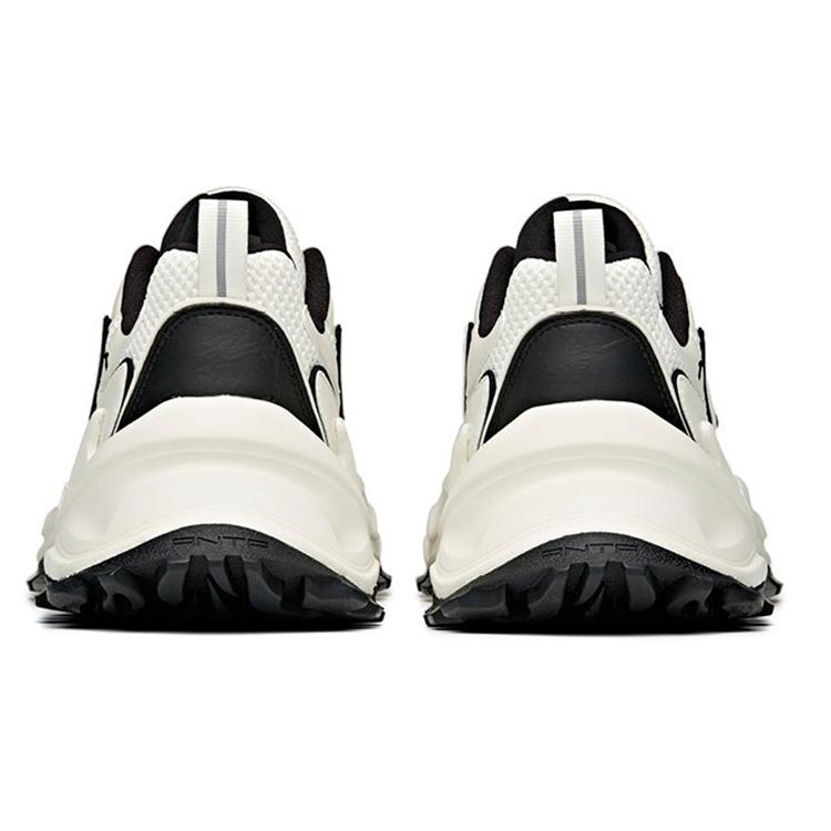 New Anta Hot Cushioning Anti Slip Wear Resistant Breathability Low Top Chunky Sneakers Men's White Black 912118886-2