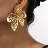 Simple Geometric Exaggerated Flower Metal Stud Earrings For Women Party Gift Holiday Fashion Jewelry