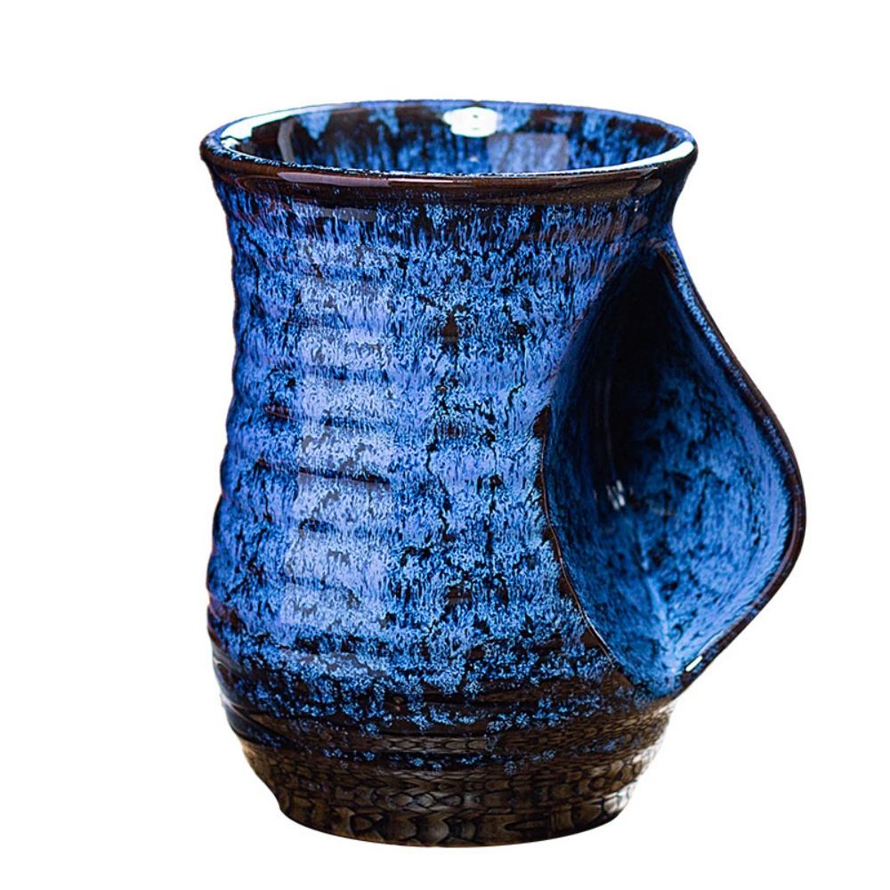 560ml Creative Ceramic Coffee Cup Colorful Warm Hand Mug Kiln Changed Pottery Tea Pot