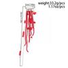 Exaggerated Red Crystal Bead Brooch for Women Men Punk Long Tassel Chain Heart Pendant Brooch Suit Decoration Jewelry Accessorie