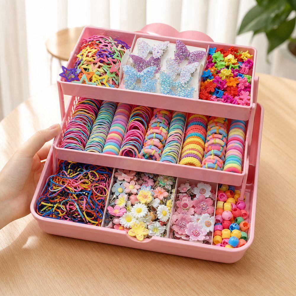 155/577Pcs Colorful Girls Hair Bands No Hurt Hair Hair Clips Kids Hair Accessories Girls Children